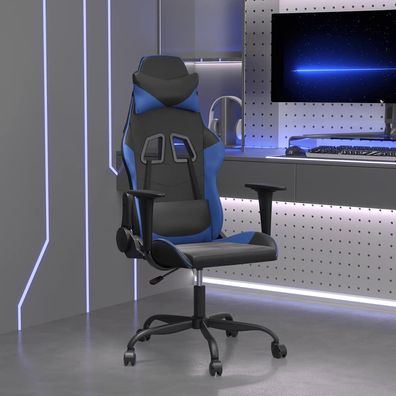 vidaXL Gaming-Stuhl Schwarz und Blau Kunstleder