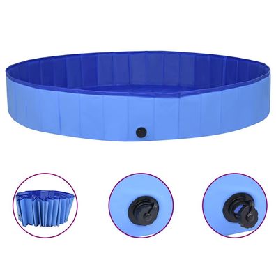 vidaXL Hundepool Faltbar Blau 300x40 cm PVC