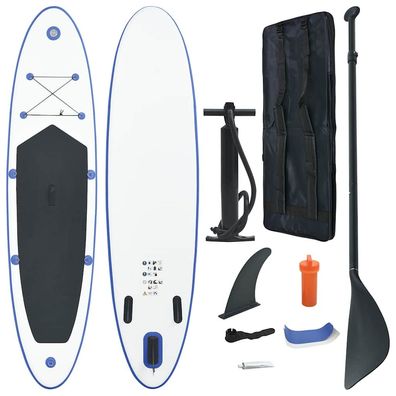 vidaXL Stand Up Paddle SUP-Board Aufblasbar Blau und Weiß