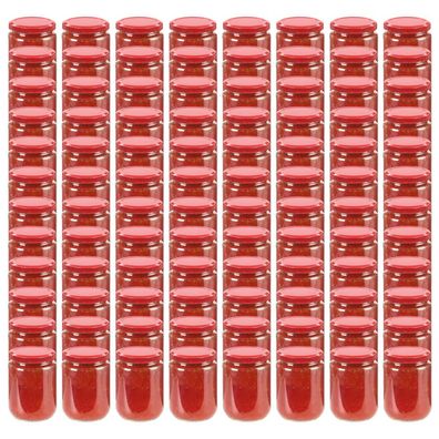 vidaXL Marmeladengläser mit Rotem Deckel 96 Stk. 230 ml
