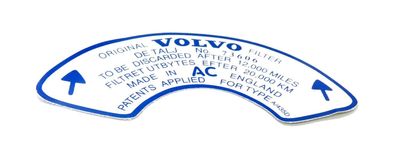 Klebeschild Austausch Luftfilter SCHILD Aufkleber FÜR VOLVO 73606