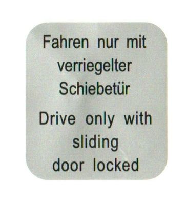 Aufkleber Klebeschild SCHILD Schiebetür Sliding DOOR FÜR VW T2 Transporter 2