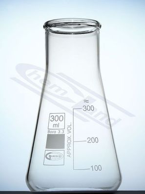 Weithals-Erlenmeyerkolben 02000 ml Glassco DIN 12385, EN ISO 24450