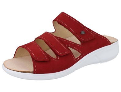 FINN Comfort Kiribati Damen Pantolette Hausschuhe chili rot Nubukleder