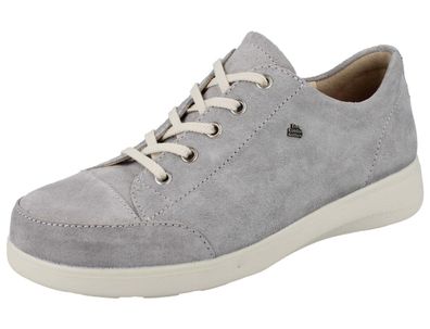 FINN Comfort Fataga Damen Halbschuhe Schnürschuhe extra leicht grau Veloursleder