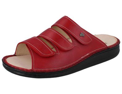 FINN Comfort Korfu Pantolette Hausschuhe Damen rot pomodore Glattleder