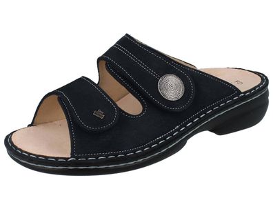 FINN Comfort Sansibar Damen Pantolette Hausschuhe dunkelblau nautic Nubukleder