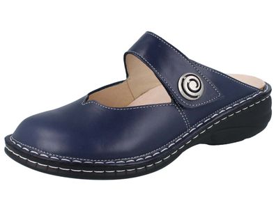 FINN Comfort Canaro Damen Clog dunkelblau blue Yuka Glattleder