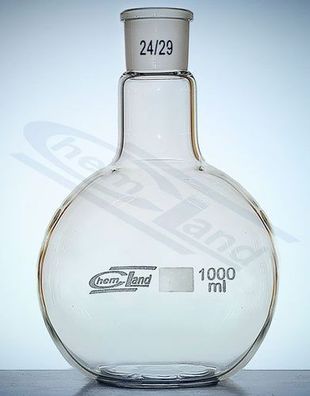 Flachbodenflasche 01000ml gemahlen 45/40 Chemland