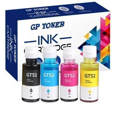 4x TINTE GT51 GT52 Refill für HP Deskjet 5810 5820 Smart Tank 615 530 519 516