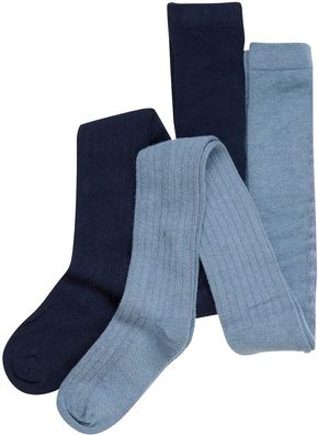 Minymo Kinder Strumpfhose Wool Stocking-rib 2-pack