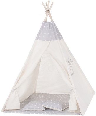 Perfektes Geschenk: Tipi-Zelt Wigwam für Enkelkinder - 100% Baumwolle - Sternenmuster