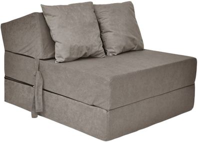 Vielseitiges faltbares Matratze mit Kissen - 70x200 cm - Grau