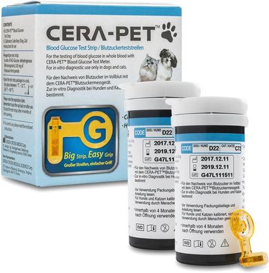 Cera-Pet Blutzuckerteststreifen für Hunde & Katzen Diabetes verschiedene Größen!