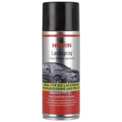 Nigrin Lack-Spray Schwarz 400ml Sprüh-Dose Spray-Dose Sprüh-Lack Farb-Spray