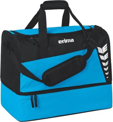 Erima Six Wings Sporttasche Mit Bodenfach 23-0168 Curacao/Schwarz-M