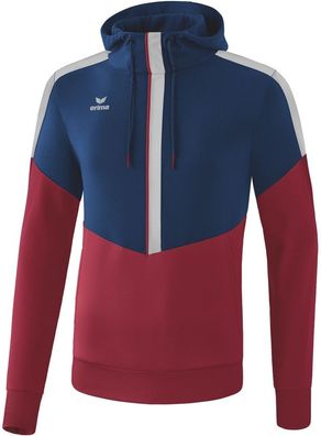 Erima Trainingsjacke Squad Kapuzensweat 20-0013 New Navy/Bordeaux/Silver Grey-M