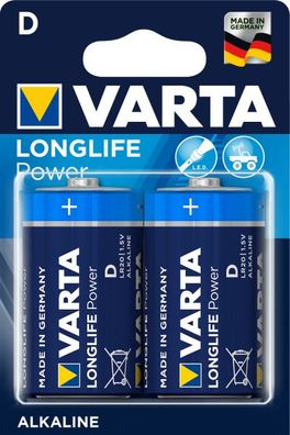 VARTA Batterie Longlife Power D 2er Blister