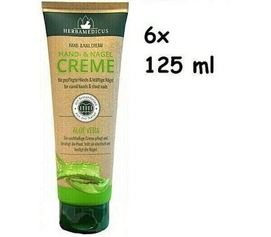 Herbamedicus Hand Creme Aloe Vera Glycerin Vitamin, 6x 125ml