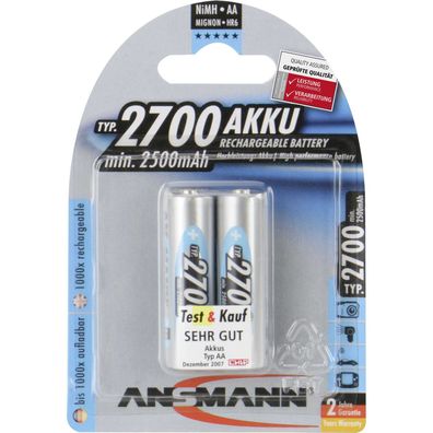 Ansmann Energy Mignon - Batterie 2 x AA-Typ - NiMH - (wiederaufladbar) - 2700 mAh