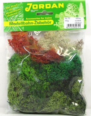 Jordan H0/N [70] Island Moos farblich sortiert - Kleinpackung ca. 40g - OVP NEU