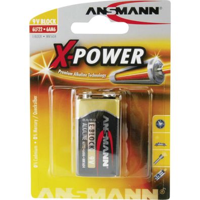 Ansmann X-POWER 9 V-Block - Batterie 6LF22 - Alkalisch