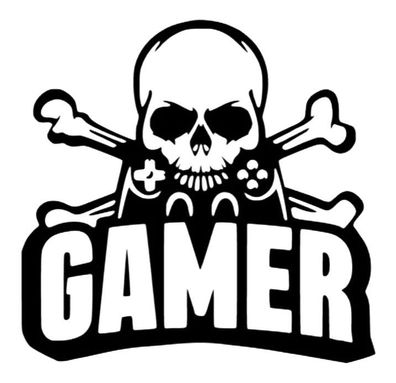 Gamer Skull Sticker 1x, Auto Aufkleber, Sticker Auto Tuning, 11x11cm