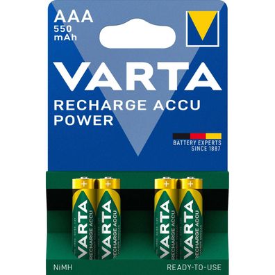 Varta - Batterie 4 x AAA - NiMH - (wiederaufladbar) - 550 mAh