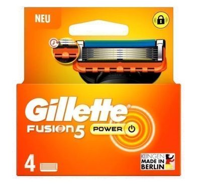 Gillette Fusion Power Ersatzklingen 4er Pack - Präzise Rasur & Hochwertige Pflege