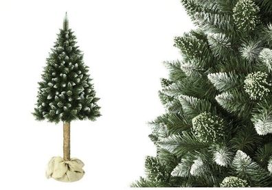 Große realistische Kunst-Weihnachtsbaum mit Stamm - 220 cm - Hohe Nadeldichte