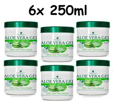 Herbamedicus Aloe Vera Gel 50% Anteil regenerierend, 6x 250 ml