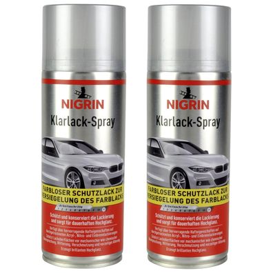 2x Set Nigrin Lack-Spray Klar Klarlack Sprüh-Dose Spray-Dose Sprüh-Lack Spray