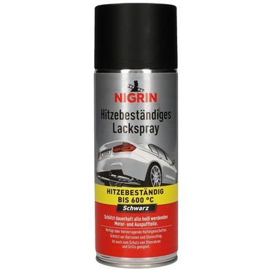 Nigrin Thermo-Lack Schwarz Matt 600°C Hitzefest Spray Ofen-Lack Auspuff Grill