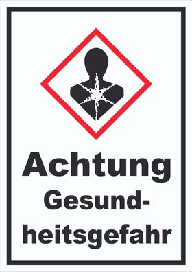 Schild Gesundheitsgefahr Sensibilisierung der Atemwege hochkant