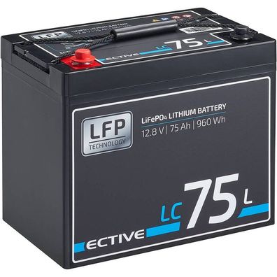 ECTIVE LC 75L 12V LiFePO4 Lithium Versorgungsbatterie 75 Ah