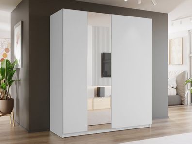 Kleiderschrank Maxi 2D 200 MX04 mit Spiegel Schiebetürenschrank Kleiderstange Modern