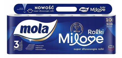 Mola Milove, 3-lagiges Toilettenpapier, 10 Rollen