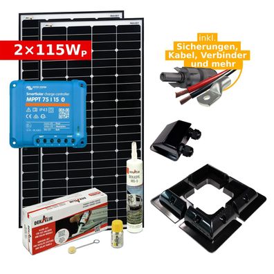 Solar Komplettset 2x 115Wp für Camper & Wohnmobil