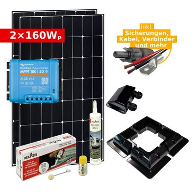 Solar Komplettset 2x 160Wp für Camper & Wohnmobil