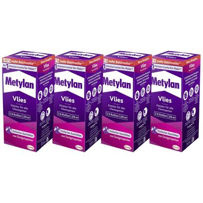 4x HENKEL Metylan VLIES Tapetenkleister 0.18 KG Vliestapeten Kleister