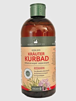 Herbamedicus Kräuterbad Rosmarin Kurbad entspannende, 4x 500ml