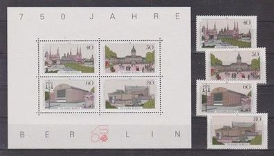 Berlin 1987 postfrisch MiNr. 772 - 775 Block 8 750 Jahre Berlin