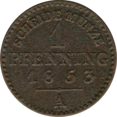 Preussen 1 Pfennig 1853 A Friedrich Wilhelm IV*