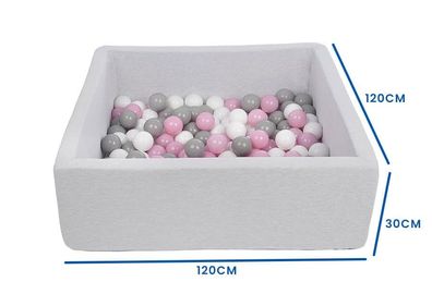 Pädagogischer Bällepool für Kindertagesstätten - 120x120 cm - 600 Bälle