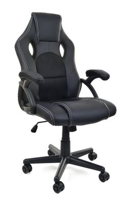 Verstellbarer Bürostuhl Racer PRO - Ergonomisch - ECO-Leder - Schwarz