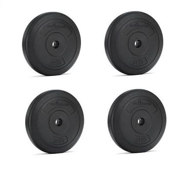 Hantelscheiben Set 20 kg - Kompatibel mit Hantelstangen bis 25 mm - 4x 5 kg Gusseisen
