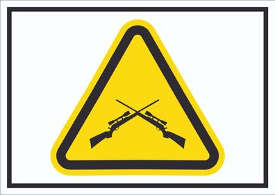 Vorsicht Schusswaffengebrauch Schild Symbol