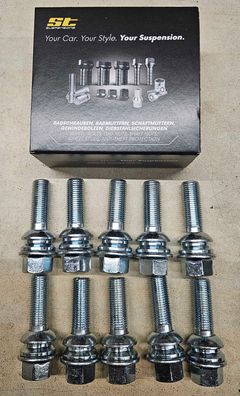 10xST Radschrauben silber M14x1.5 37mm VW Bus T5 T6 T6.1 Amarok Serienschraube