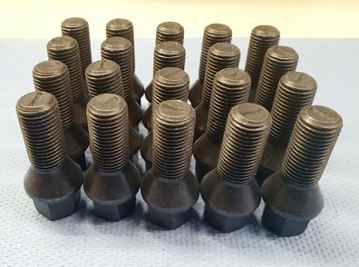 20x Radschrauben Kegelbund M14x1,5 28mm SW17 schwarz VW/Audi/Seat/Skoda/Mercedes