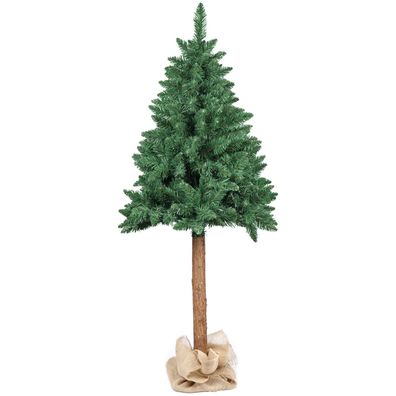 Kunst-Weihnachtsbaum 160 cm - Tanne mit Holzstamm für natürliche Optik